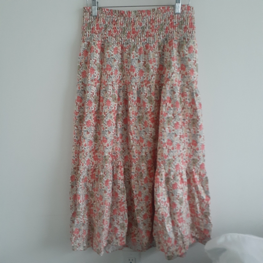 Universal Thread Floral Skirt - Pink and Cream
